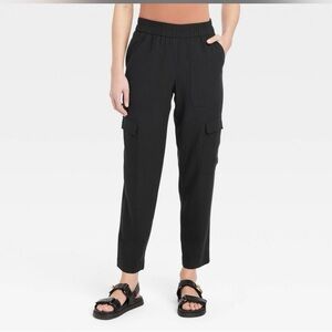 Women's High-Rise Ankle Cargo Pants - A New Day™  Black L